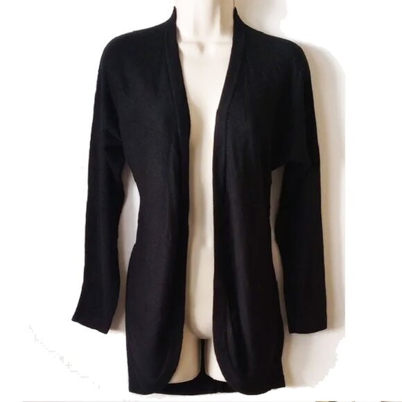Premise Open Front Soft Cardigan M Black Viscose - Picture 1 of 6